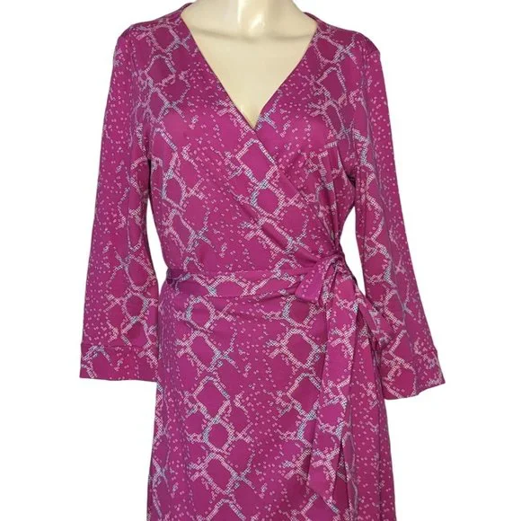 DIANE von FURSTENBERG hot pink snake print 3/4 sleeves New Julian Mini  dress 2 is available for purchase on au PAY Market - Imported Goods Online  Store Co.Ltd. | au PAY Market -